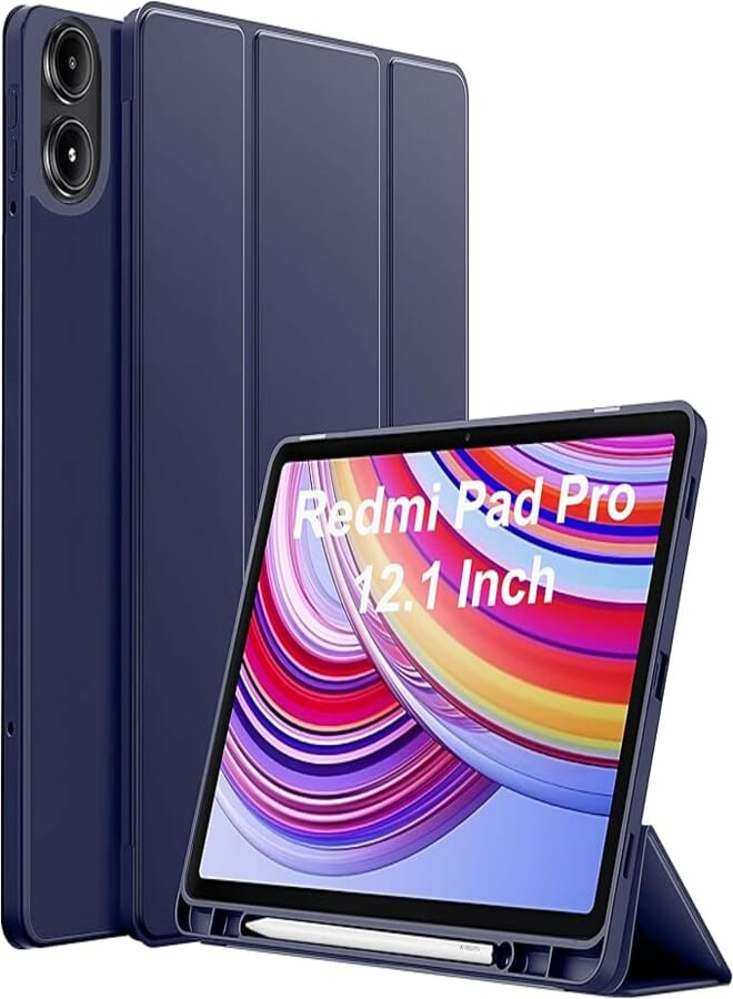 ProElite Cover for Redmi Pad Pro 12.1 inch Cover, Soft Flexible Flip Case Cover for Redmi Pad Pro 12.1 inch, Support Auto Sleep Wake, [Recoil Series] - Dark Blue